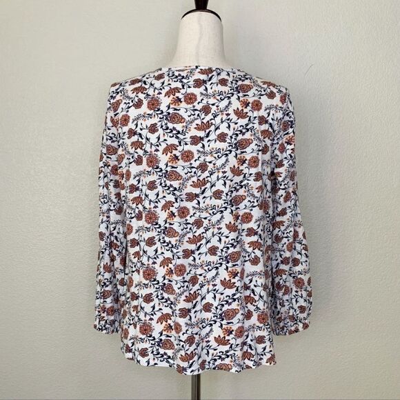 Vintage America Size Medium Women’s Floral Peasant Top, Sz Medium - Picture 6 of 8